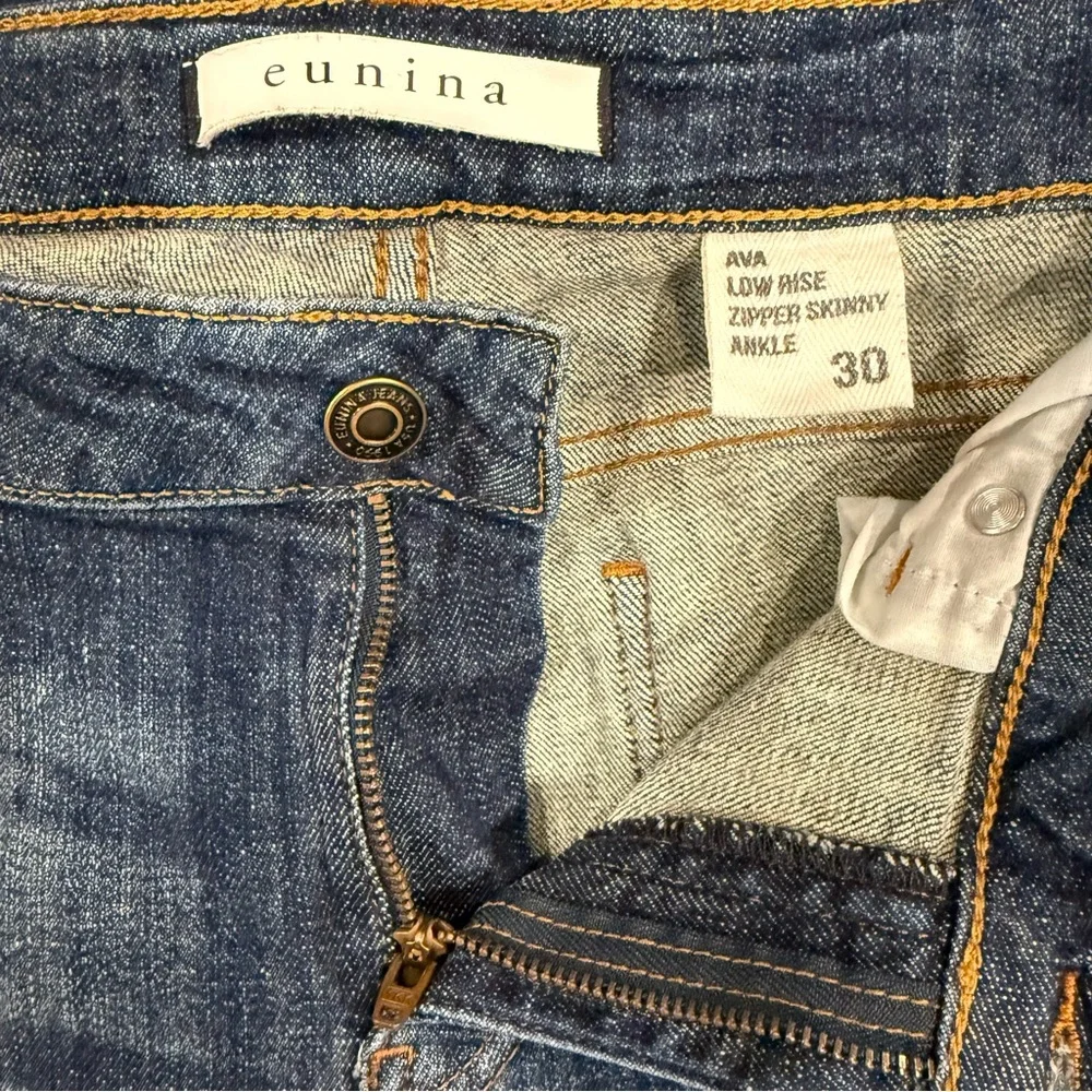 Eunina Ava Low Rise Zipper Skinny Ankle Jeans